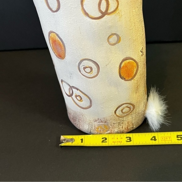 Tall Contemporary Bunny Rabbit Figurine Studio Pottery Easter Orange Brown - Picture 8 of 10